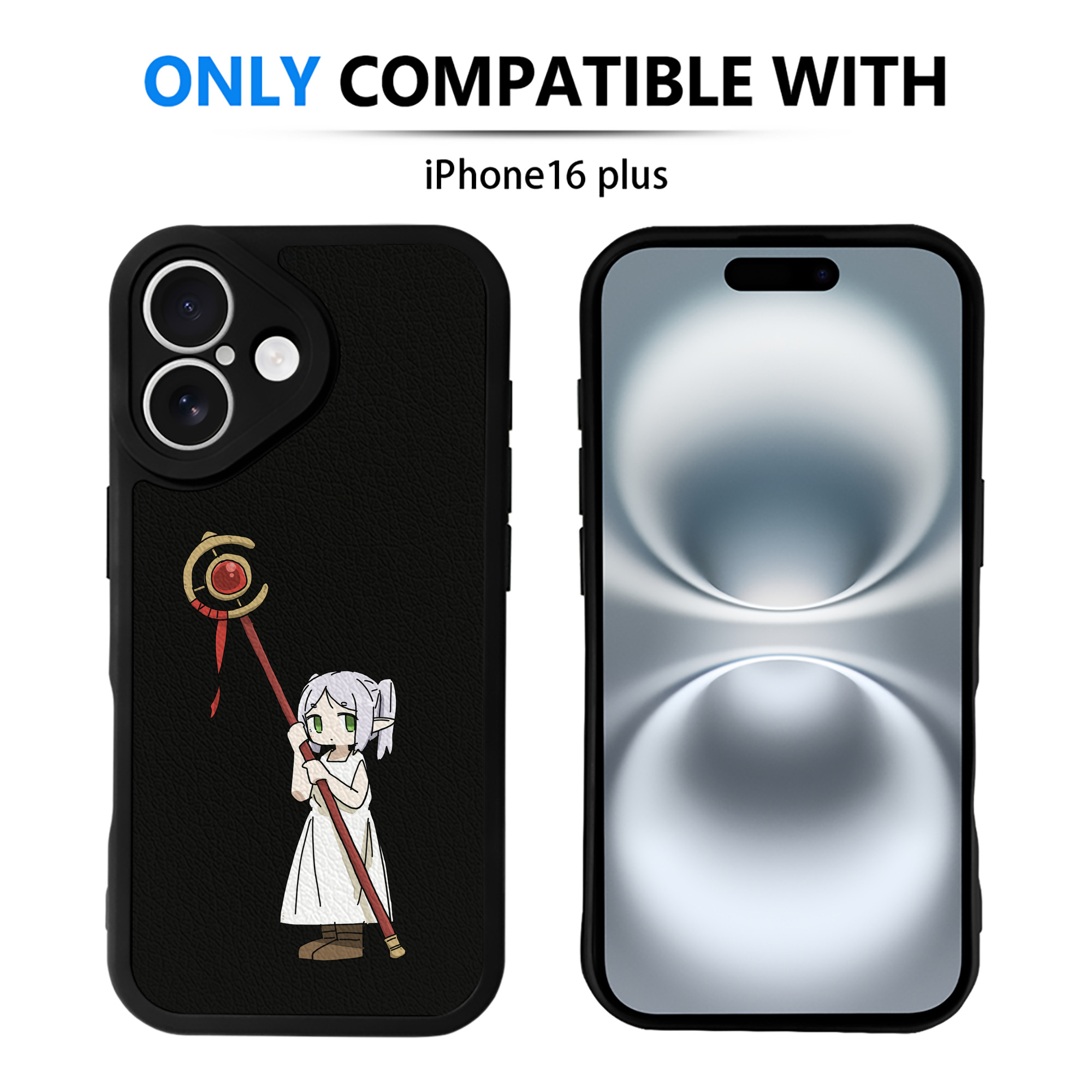 （画像用） 葬送のフリーレン Frieren 【iPhone 16シリーズ対応】シリコンスマホケース（レザー調） 材質：シリコン